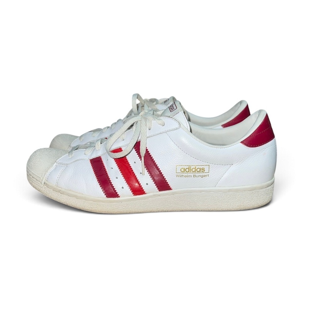 Adidas Superstar Wilhelm Bungert Mens 12 White Red Shell Toe Sneakers 749923